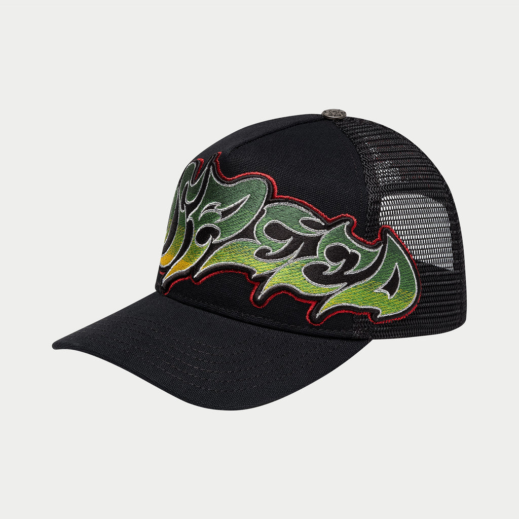 GodSpeed Gs Neo Trucker Hat (Black/Yellow/Red)
