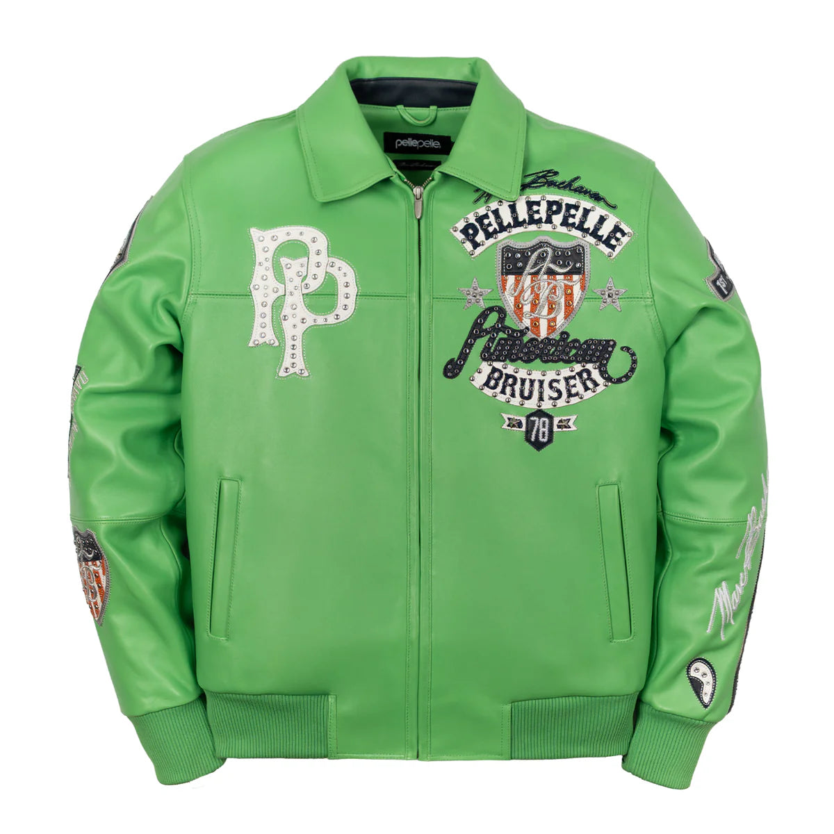 PELLE PELLE AMERICAN BRUISER GREEN PLUSH JACKET