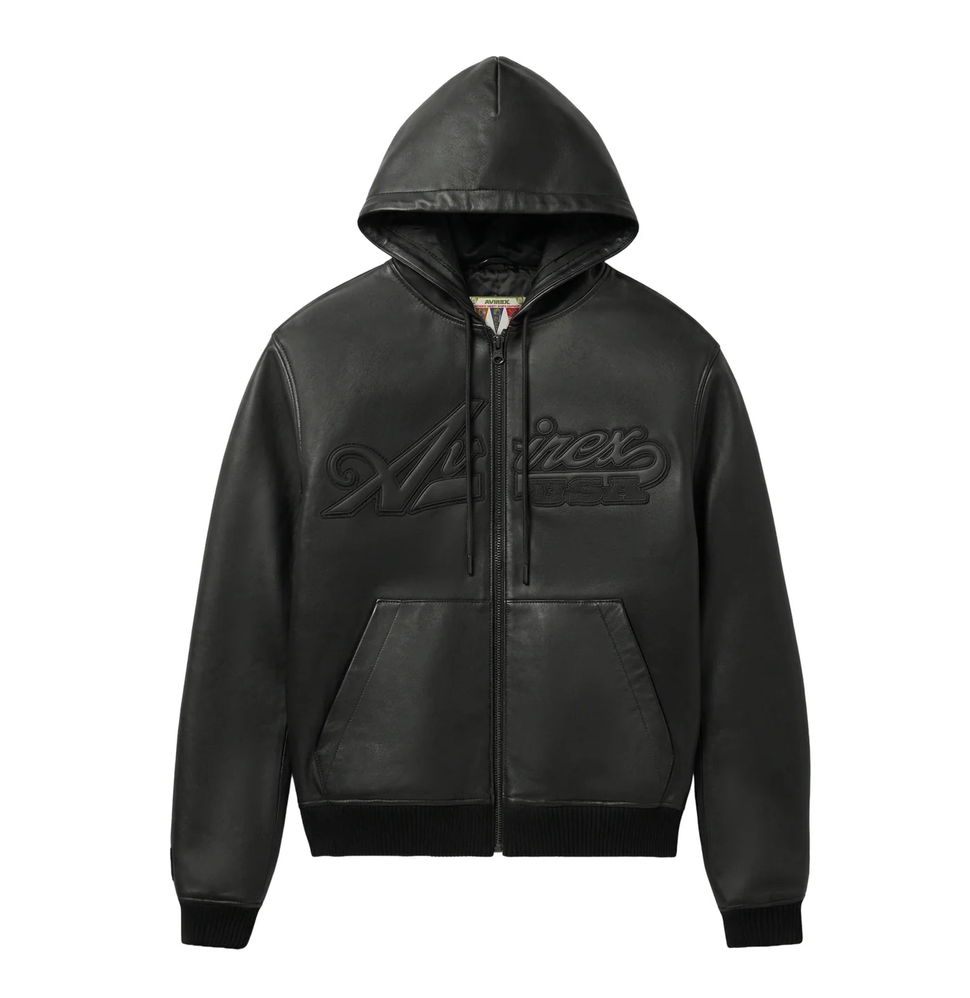 SCRIPT NAPPA LEATHER HOODIE