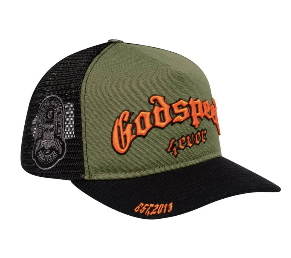 Forever Trucker Hat "Olive / Orange"